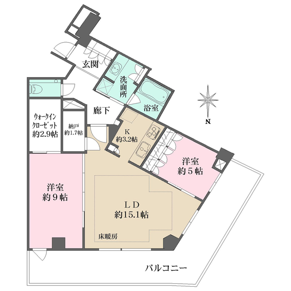 ザ・パークハウス福岡タワーズの間取図