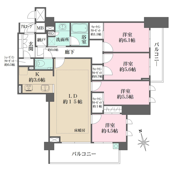 ザ・パークハウス愛宕の間取図
