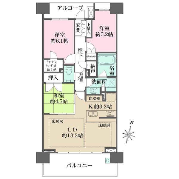 ザ・パークハウス桜坂サンリヤンの間取図