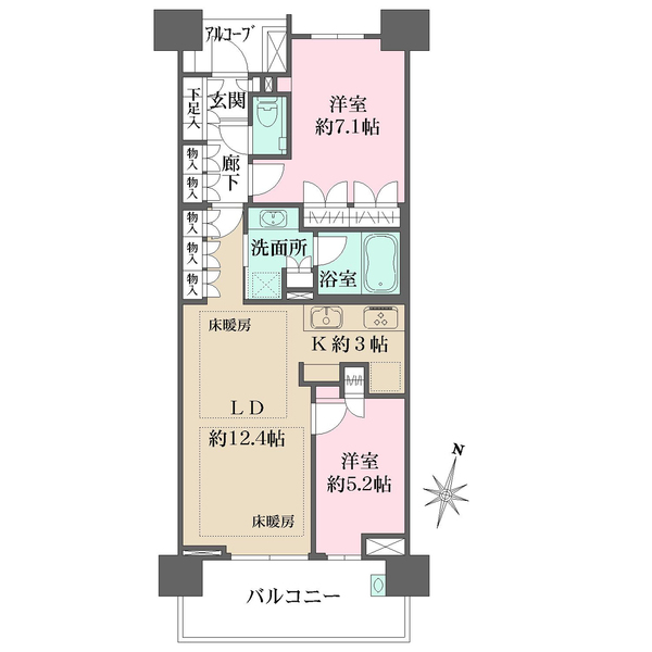 ザ・パークハウス桜坂サンリヤンの間取図
