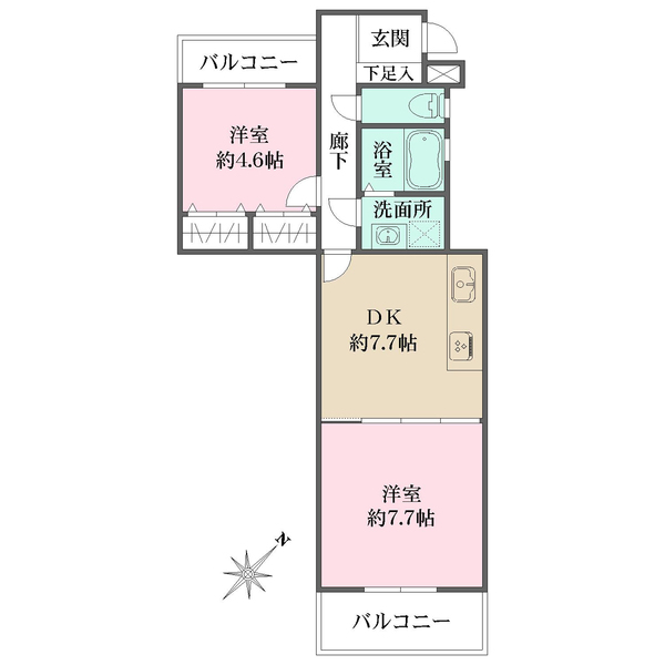 KBCマンションユーハイム室見の間取図