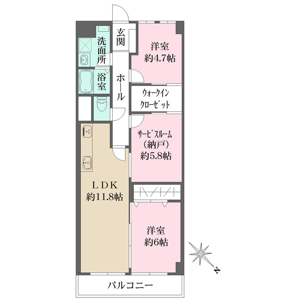 ハイムニュー桜坂の間取図