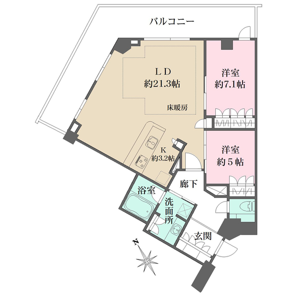ザ・パークハウス福岡タワーズ　WESTの間取図
