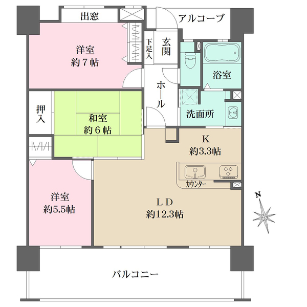 モントーレ香椎南ガーデンコートの間取図