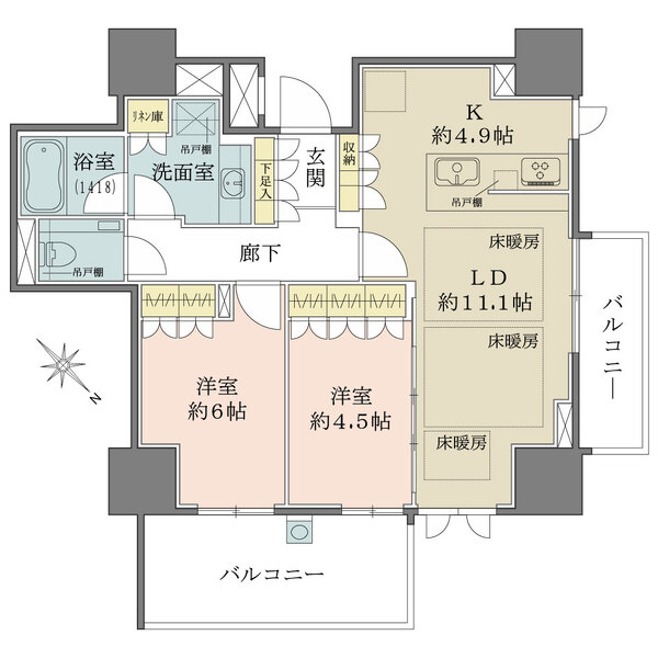 ザ・パークハウス天神今泉の間取図