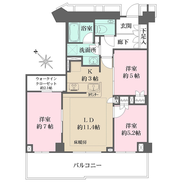 ザ・パークハウス福岡タワーズ　EASTの間取図