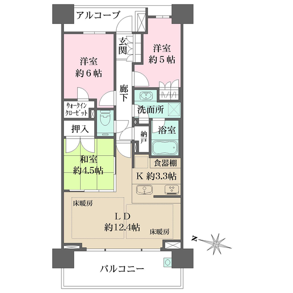 ザ・パークハウス桜坂サンリヤンの間取図