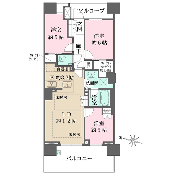 ザ・パークハウス桜坂サンリヤンの間取図