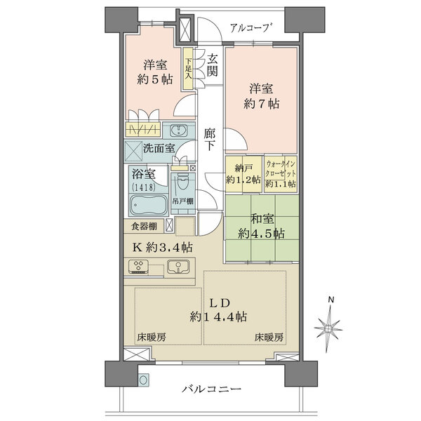 ザ・パークハウス桜坂サンリヤンの間取図