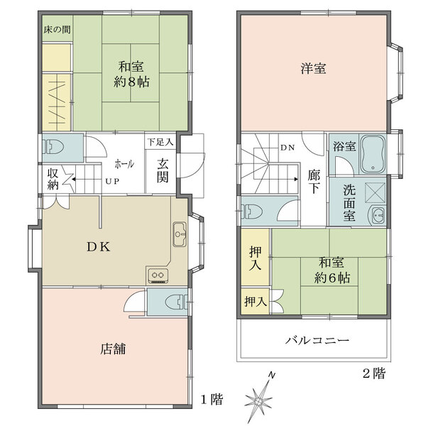 足立区大谷田１丁目 借地権付建物の間取図