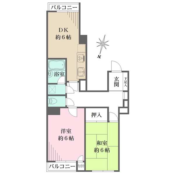 グリーンカゴマチの間取図