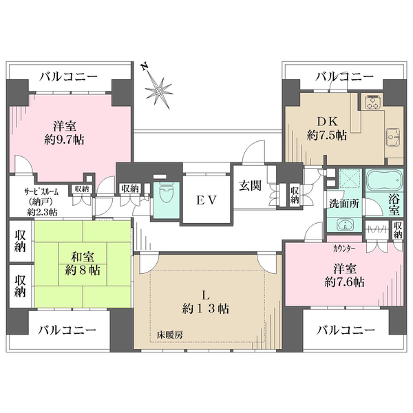 藤和シティホームズ六義園の間取図