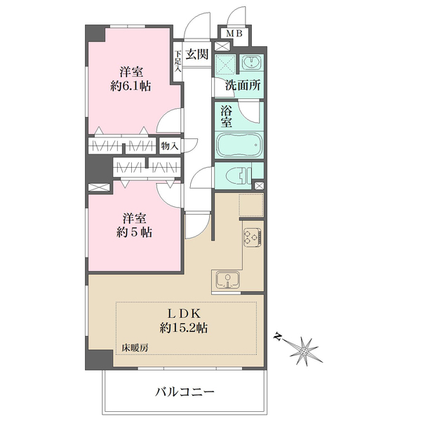 藤和シティホームズ根津の間取図