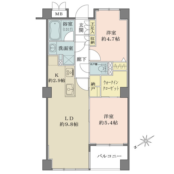 ヴィラージュ白山の間取図