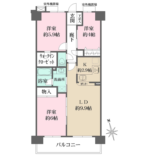 朝日パリオ越谷南IIIリバーフロントの間取図