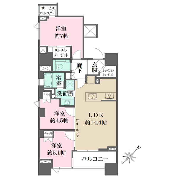 レフィール日本橋馬喰町の間取図