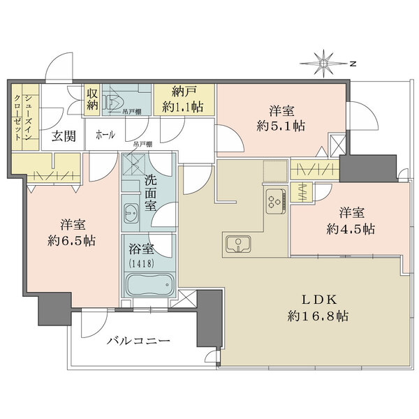 パークシティ中央湊ザ タワーの間取図