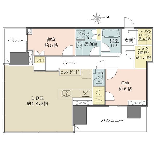 パークシティ中央湊ザ タワーの間取図