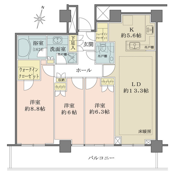 リエトコート武蔵小杉ザ・クラッシィタワーの間取図