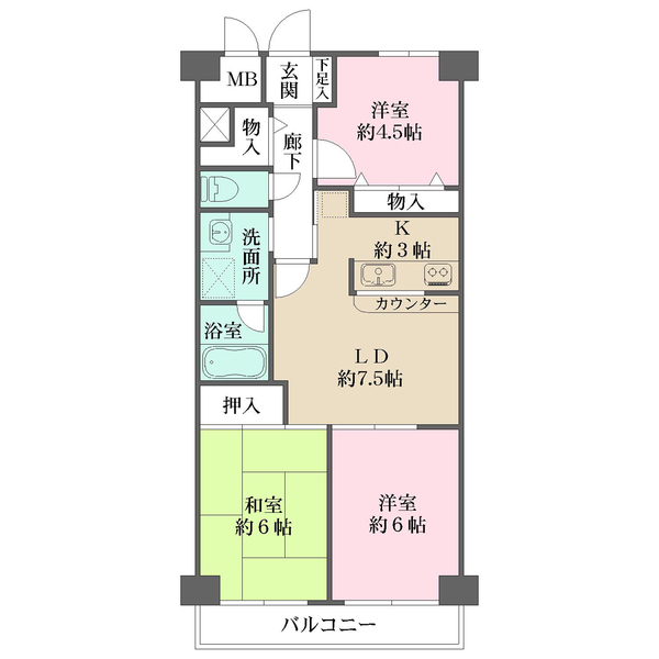 朝日プラザ京王稲田堤の間取図