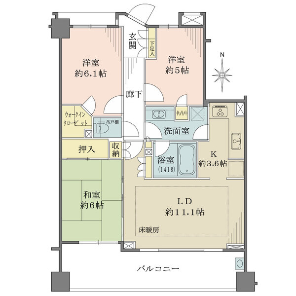 藤和シティホームズ武蔵小杉御殿町の間取図