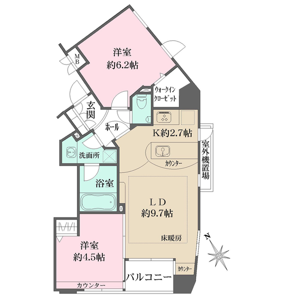 エルズ武蔵小杉の間取図