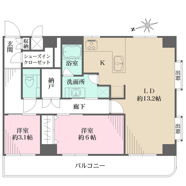 ライオンズマンション大森北の間取図