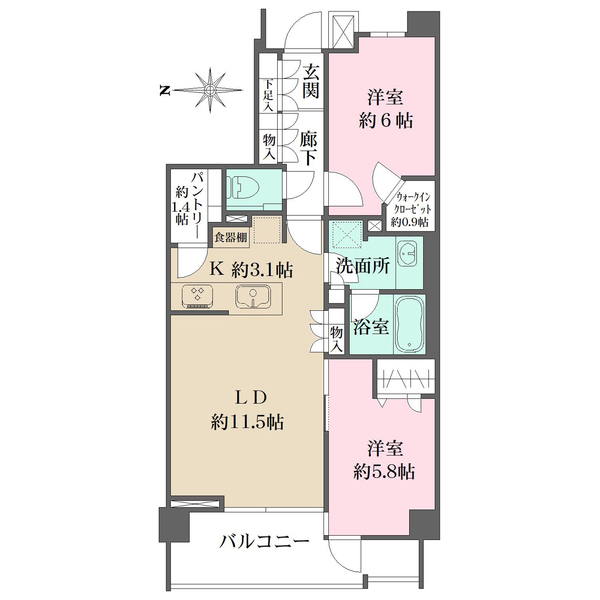 パークホームズ品川大井の間取図