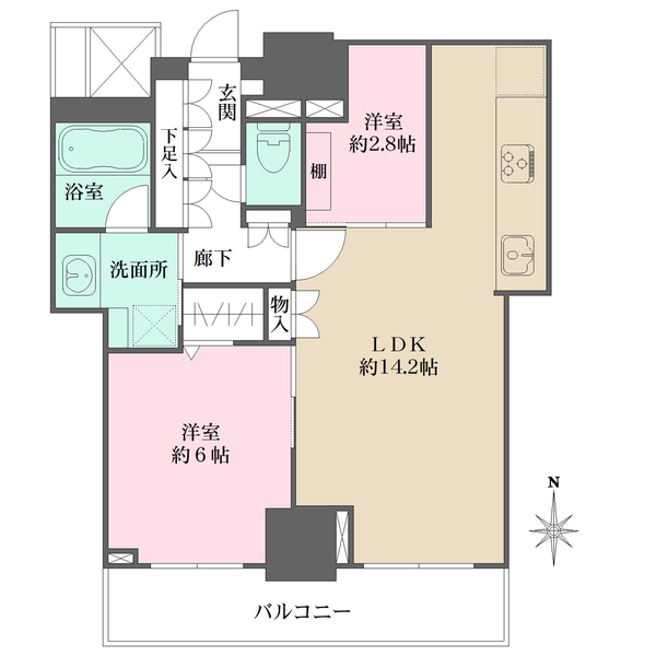 品川タワーフェイスの間取図