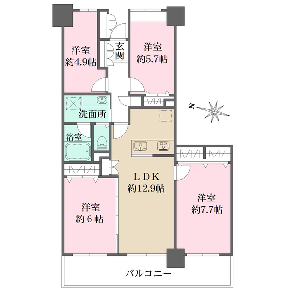 大森海岸パークハウスW棟の間取図