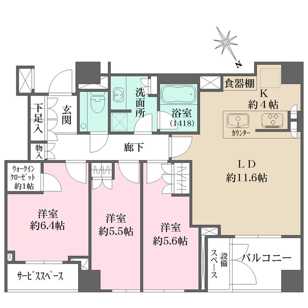 ザ・パークハウス高輪フォートの間取図