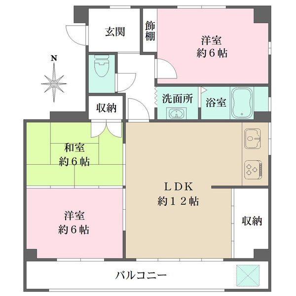 薬師ハイツの間取図