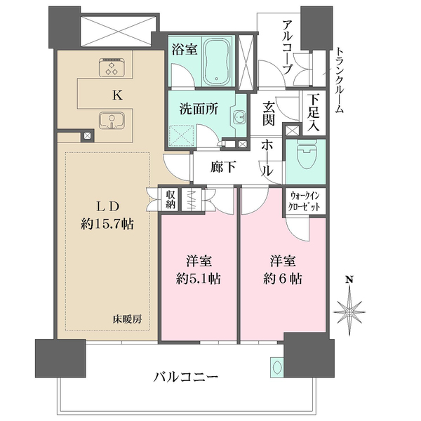 プレサンスタワー久屋大通ザ・レジデンスの間取図
