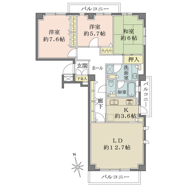 日岡町パークハウスの間取図