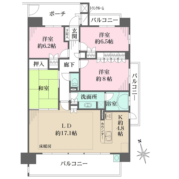 藤和シティホームズ戸崎元町の間取図