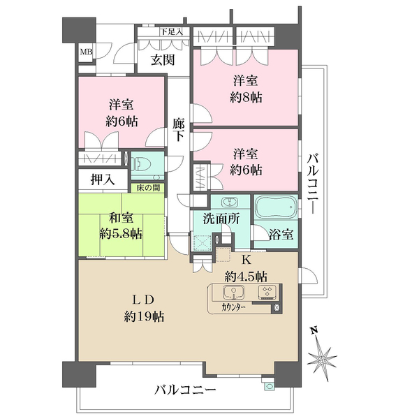 グランスイート鷹見町の間取図