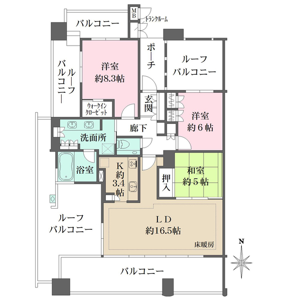 ウェリスリビオ岐阜公園の間取図