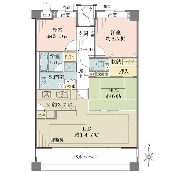 ローレルコート向陽町の間取図
