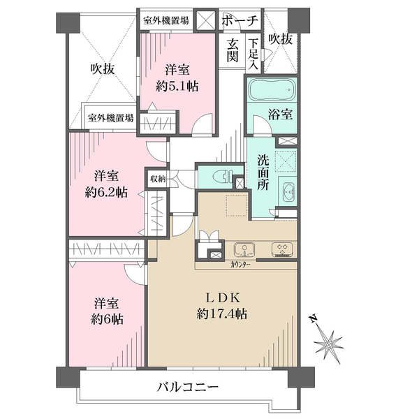 八事岳見ヒルズの間取図