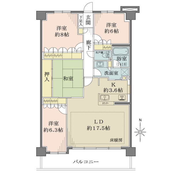 リーデンススクエア八田の間取図