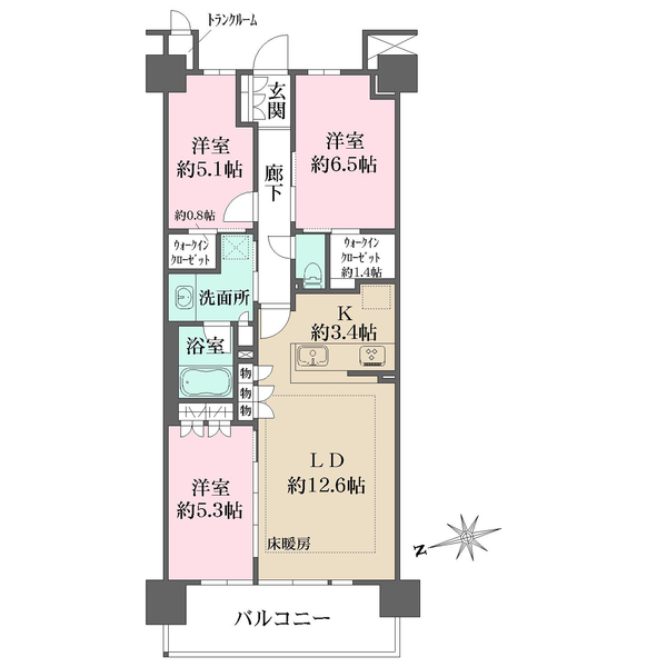 パークホームズLaLa名古屋みなとアクルスガーデンスクエアの間取図