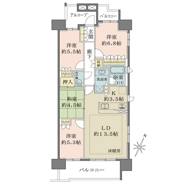 ザ・パークハウス春日井中央通の間取図