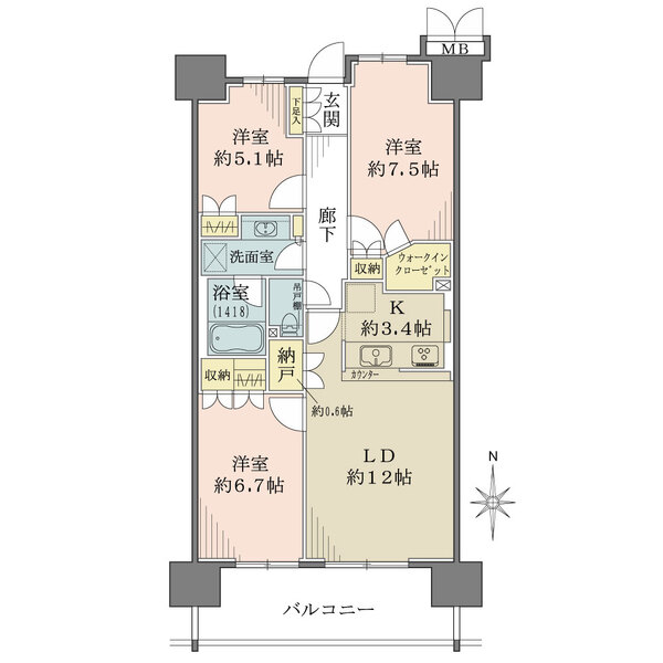 グランスイート豊田の間取図
