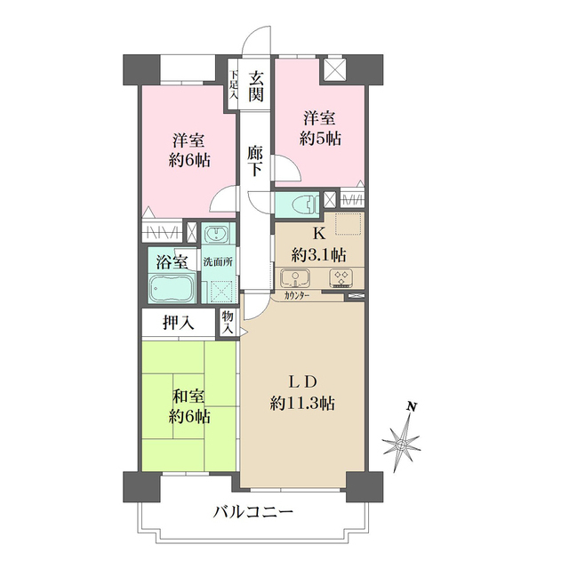 藤和シティコープ勝川の間取図