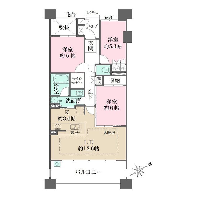 藤和八事緑ヶ岡ホームズの間取図