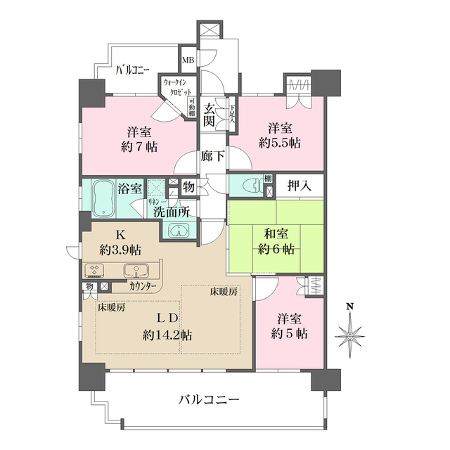 グランスイート新瑞橋の間取図