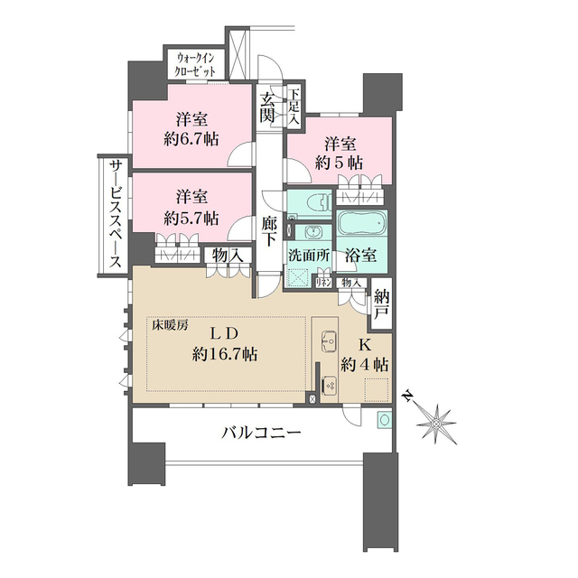 ザ・パークハウス名古屋Ａ棟の間取図
