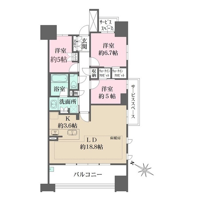 ザ・パークハウス名古屋Ａ棟の間取図