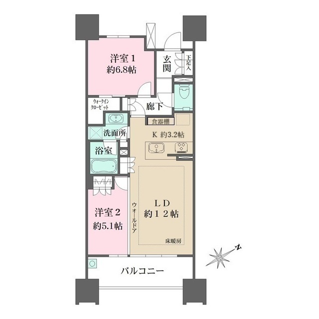 ザ・パークハウス名古屋Ｄ棟の間取図
