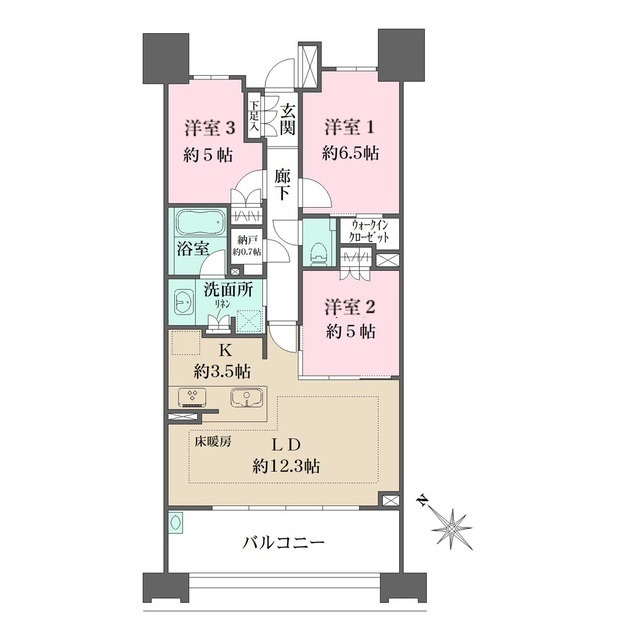 ザ・パークハウス名古屋Ｂ棟の間取図